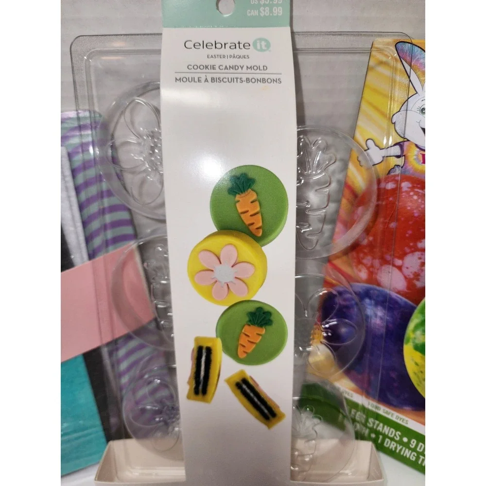 Easter Lot #3 14‎ pcs Crafts Ornament Kit dye cookie candy mold decorative eggs